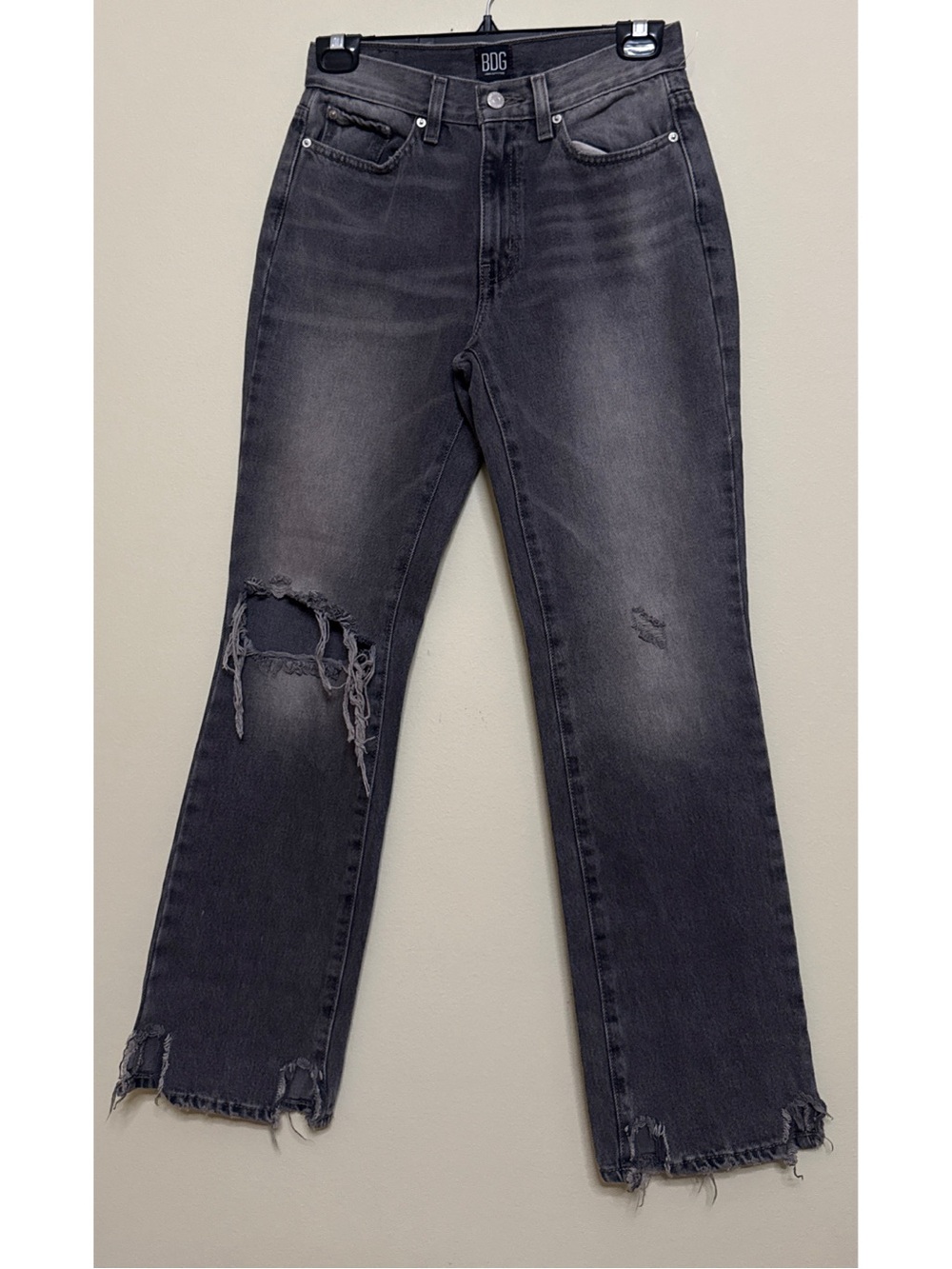 Mid Rise Bootcut Jeans In Destroyed Gray - Picture 3 of 7